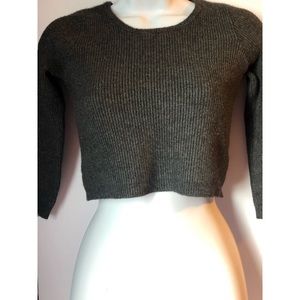 Warm charcoal color stretch crop top